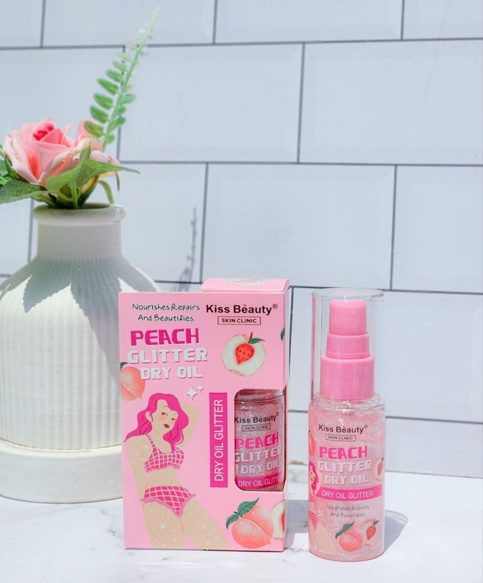 روغن بدن شایندار Kiss Beauty Glitter Dry Oil (حجم ۴۵ میل)