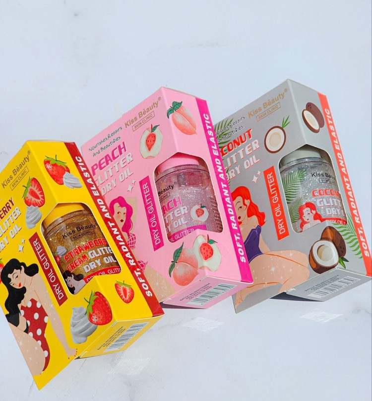 روغن بدن شایندار Kiss Beauty Glitter Dry Oil (حجم ۴۵ میل)