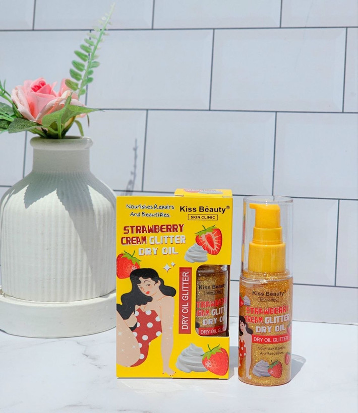 روغن بدن شایندار Kiss Beauty Glitter Dry Oil (حجم ۴۵ میل)